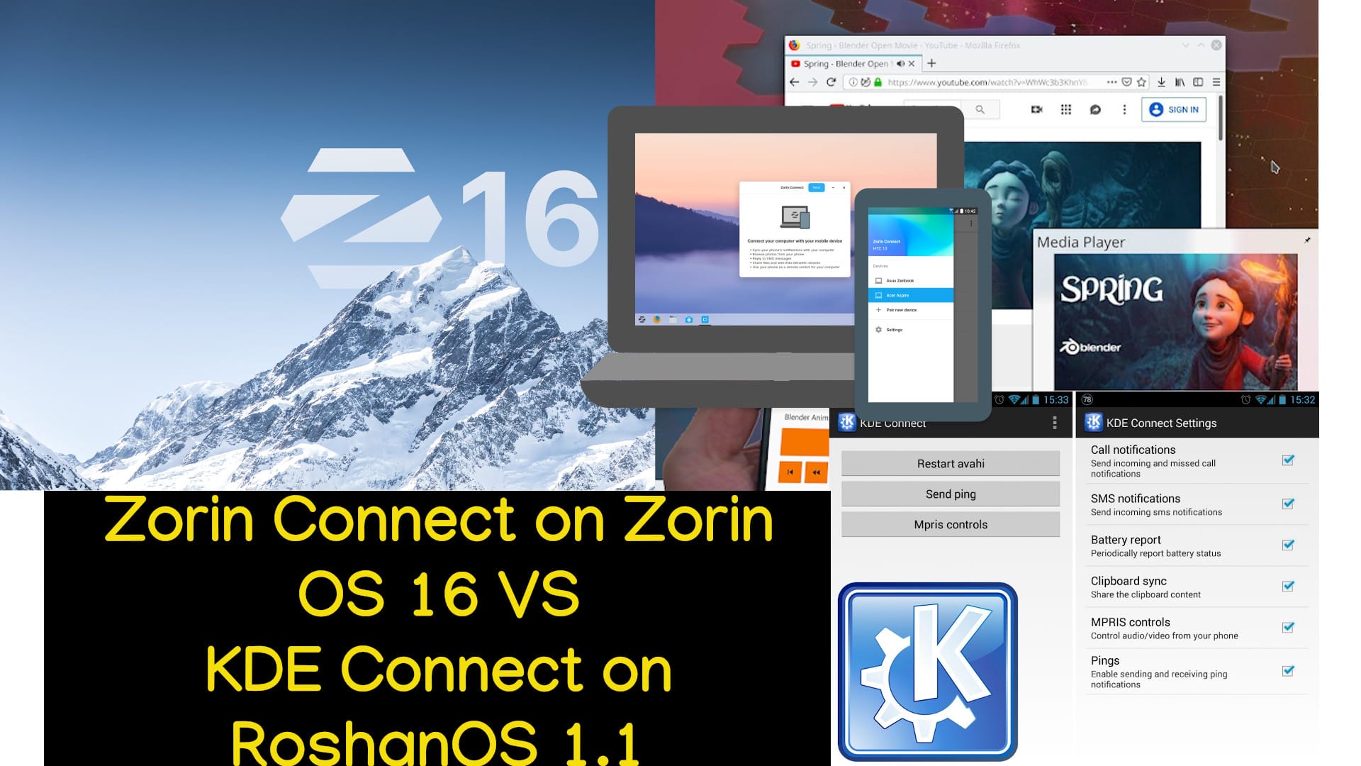Zorin Connect on Zorin OS 16 vs RoshanOS